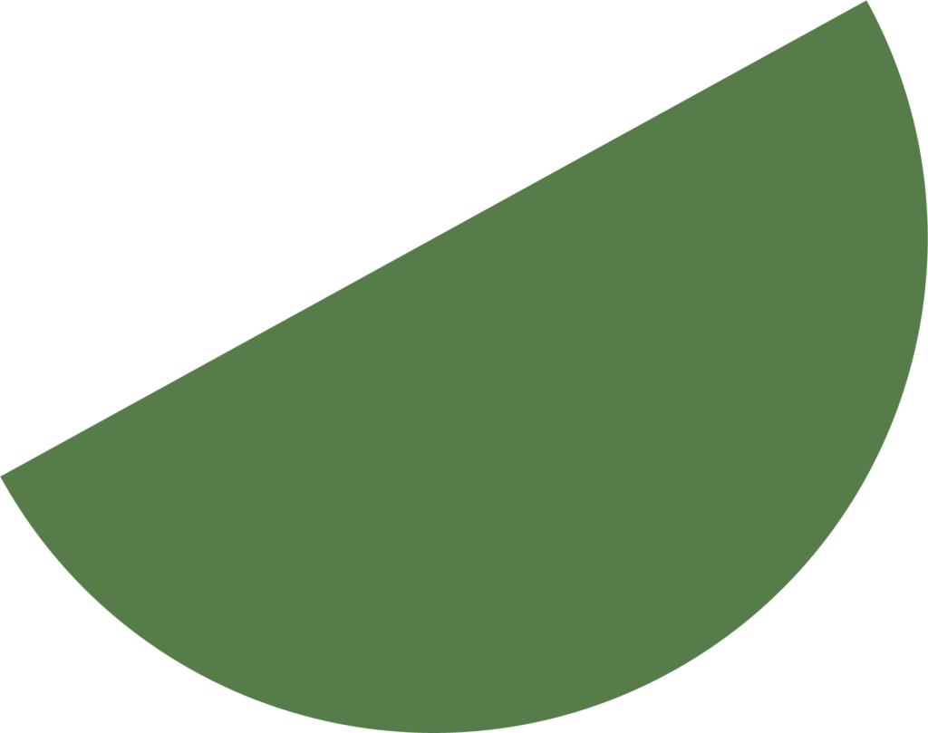 Half-circle green shape on a white background.